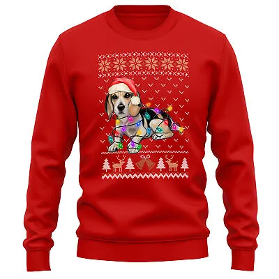 Buy Santa Beagle Christmas Sweatshirt Wildlife Animal Men And Women Jumper Tree L... • 24.99£