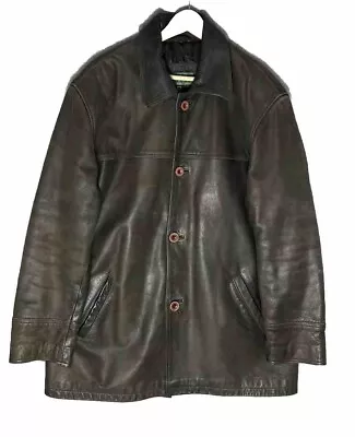 Buy Hide Park Leather Jacket Size XL Brown Button Up Heavy Thick Leather  • 25£