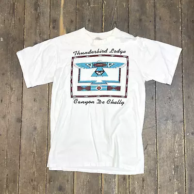 Buy Natica Graphic T-Shirt Thunderbird Lodge Single Stitch Tee, White, Mens Large • 20£