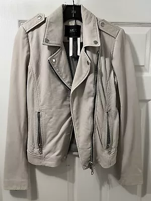 Buy SET Brand Leather Jacket 34 $895 Cream, Taupe, Beige, Saks Xs NEW Nordstrom • 96.34£