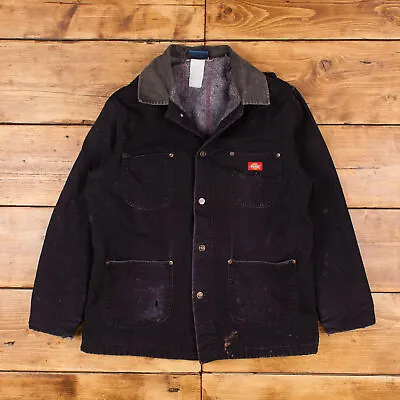 Buy Vintage Dickies Workwear Jacket L Barn Coat Blanket Lined Black Button • 53.99£
