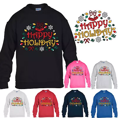 Buy Happy Holiday Boys Xmas Merry Christmas Snow Novelty Skull Girls Kids Jumper • 14.99£