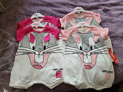 Buy 4pcs Looney Tunes Baby Girls Clothing Summer Gift Vest Romper 3 6 6 9 Months  • 9.99£
