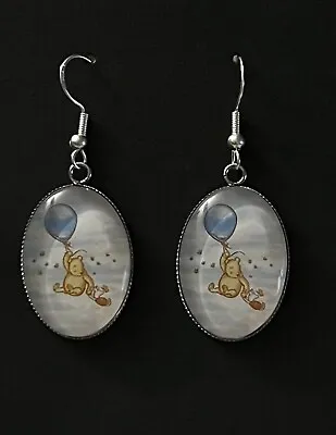 Buy Silver 925 Classic Winnie The Pooh Jewellery Piglet Pig Bear Earrings Gift Her • 8.95£