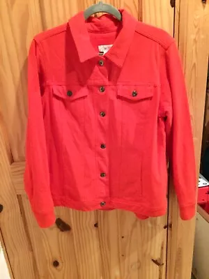 Buy Denim & Co. Comfy Denim Style Jacket With Collar. Red Size Large • 26£