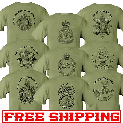 Buy  Double Sided Printed Army GREEN / SAND T-shirt AMALGAMATION Disbanded QRL RCT  • 17£