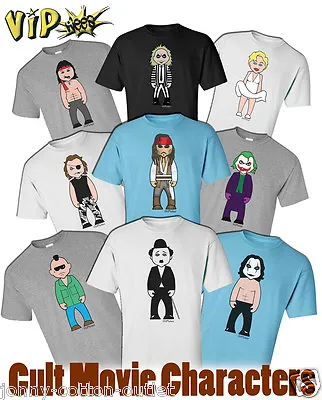 Buy VIPwees Mens ORGANIC Cotton T-Shirt Cult Movie Inspired Caricatures ChooseDesign • 10.49£