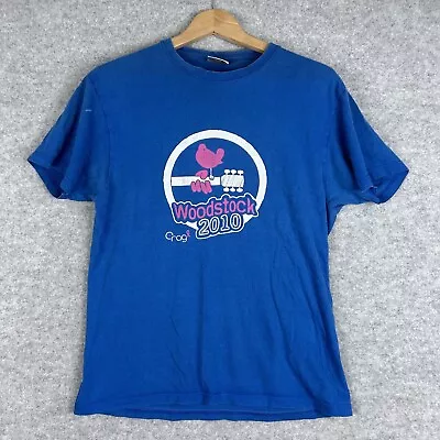 Buy Woodstock Festival T Shirt 2010 Medium M Blue Music Gig Tour Band Starworld • 13.36£