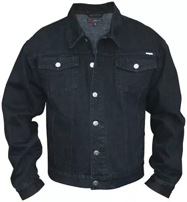 Buy Duke Kingsize Big Mens Black Denim Jacket Western Style Trucker Jacket 1xl-8xl • 34.95£