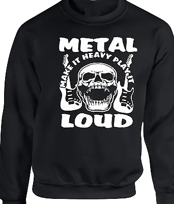 Buy Heavy Metal Hard Rock Gig Sweatshirt Original Design Skulls Head Loud Music Rock • 19.99£