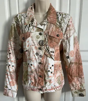 Buy Christopher & Banks Jeans Style Jacket Ladies Stretch Large Peach Beige Cream • 11.33£