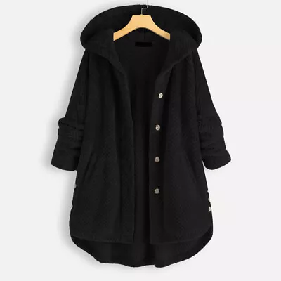Buy Womens Fleece Winter Warm Hooded Coat Ladies Teddy Bear Fleece Jacket Plus Size • 20.74£