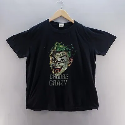 Buy The Joker T Shirt Medium Black Choose Crazy Short Sleeve Crew Neck Batman Mens • 8.57£