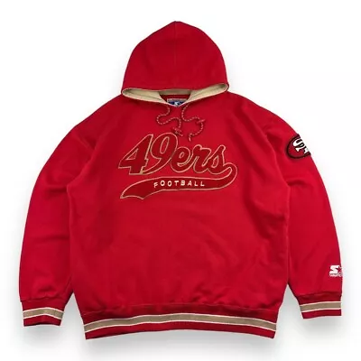 Buy Vintage 90’s Starter San Francisco 49ers NFL Hoodie Red XL • 49.99£