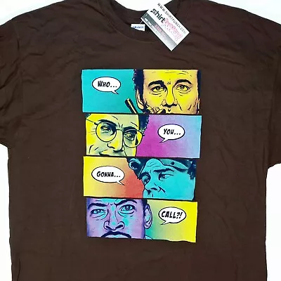 Buy Ghostbusters Comic Panel Shirt Who You Gonna Call ?! Size XL New! Braun / Brown • 25.51£