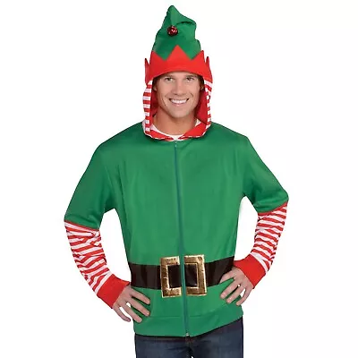 Buy Elf Christmas Hoodie Xmas Elf Hoody Festive Zip Up Jacket Adults Fancy Dress New • 15.99£