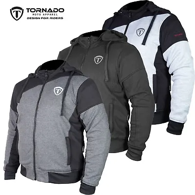 Buy TORNADO Motorcycle Jacket Hoodie Lined Aramid Protection With CE Biker Armour • 60£