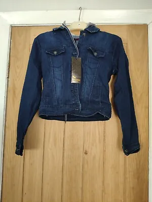Buy Net Blue Denim Hoody Jacket Size M (38) • 16.99£