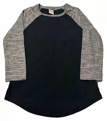Buy 🩶🖤Victoria’s Secret PINK Black & Gray Raglan Baseball T-Shirt-Size XS • 1.89£