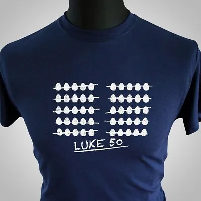 Buy Luke 50 T Shirt Retro Movie Cool Hand 50 Eggs Prison Newman Blue • 13.99£