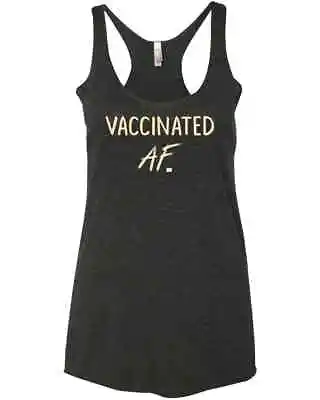 Buy Vaccinated AF Funny Pro Vaccine Humor Gift Vaccination Sarcastic Gifts Racer Tan • 24.62£