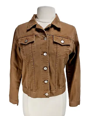Buy WilliSmith Classic Womens Button Up Denim Jacket Size S Beige Long Sleeve  115A • 22.72£