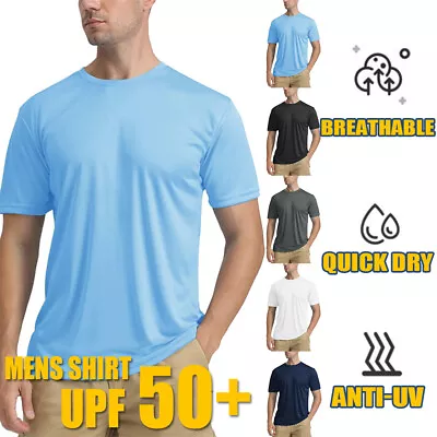 Buy UPF 50+  Sun UV Protection Sunscreen Quick Dry Tops Mens Short Sleeve Tee Shirt • 8.79£