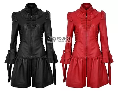 Buy GOTIKA Ladies Punk Rock Music Laced Ribbon Napa Leather Jacket Coat 6273 • 41.65£