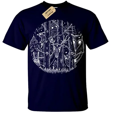 Buy Dark Forest T-Shirt Mens Fantasy Gothic Alice Woodland Goth Tim Burton Magical • 12.95£