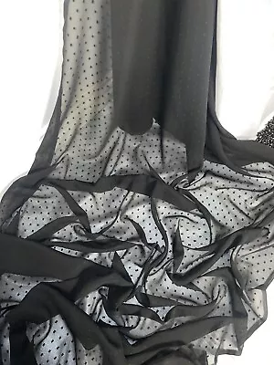Buy 1 Mtr Black Dot Dobby Chiffon Dress Fabric...45” Wide (114cm) • 5.75£