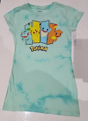 Buy Pokemon Youth Girls Shirt XS 1 Bulbasaur Charmander Squirtle Pikachu  Spring • 22.09£