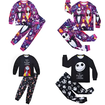 Buy The Nightmare Before Christmas Jack Sally Kids Pajamas Suit Sleepwear Costumes • 13.80£