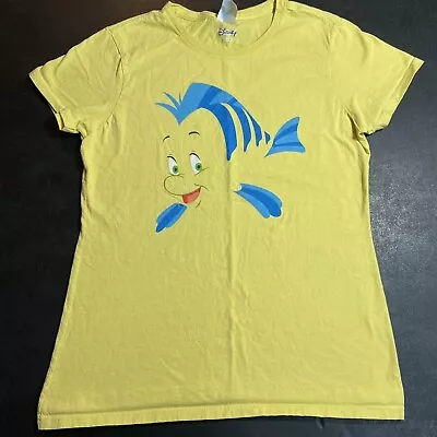 Buy Ladies / Women’s Small The Little Mermaid Flounder T-Shirt Yellow Shirt Disney S • 6.64£