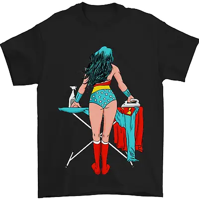 Buy Ironing Superhero Funny Mens T-Shirt 100% Cotton • 10.48£
