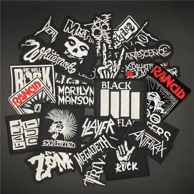 Buy 25pcs Heavy Metal Rock Punk Iron On Patch Music Patches For Jeans Hat Bag Jacket • 26.39£