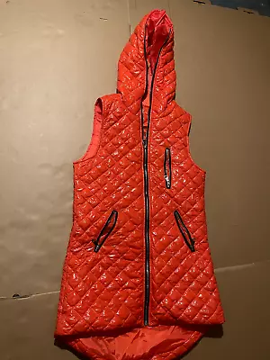 Buy Winter Women Long Shiny Solid Hooded Sleeveless Zipper Fashion Outwear Jacket S • 8.99£