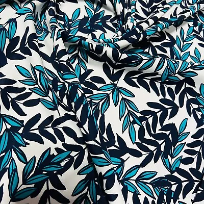 Buy Stretch Fabric Blue Creeper Print Nylon Spandex By Yard For Swimwear • 12.20£
