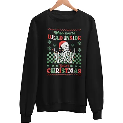 Buy Christmas Jumper Sweatshirt Anti Xmas Skeleton Printed Funny Novelty Sweater • 17.95£
