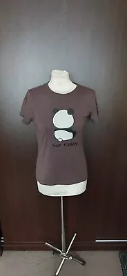 Buy Womens Panda  Not Today  Brown Cotton Mix T-shirt By SHEIN. Size S • 0.99£