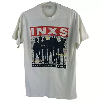 Buy Vintage Single Stitch INXS Kick Tour 1988 Graphic Print T-Shirt | Large • 129.99£