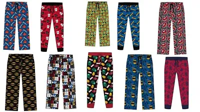 Buy Men's Character  Lounge Pants Pyjama Bottoms Older Boys 100% Cotton Cuffed Wide • 12.99£