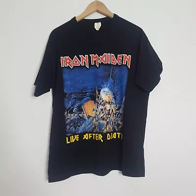 Buy Vintage Iron Maiden Size XL  Live After Death Alien Cotton Tshirt Rare Print  • 19.99£