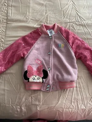 Buy Girls Disney Jacket/cardigan Minnie Mouse Front Sleeves Glitter Net Age 2yrs • 7.99£