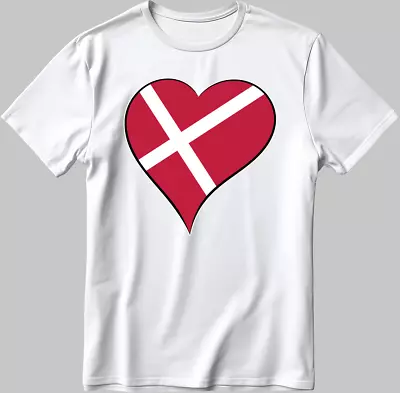 Buy Denmark Eurovision Song Contest Malmö 2024 White-Black Men/Women T Shirt Q010 • 10£