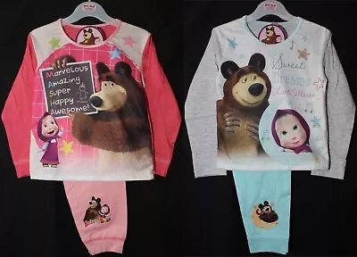 Buy MASHA & THE BEAR Girl's Pyjamas /PJs In A Choice Of 2 Styles 18 Months - 5 Years • 7.95£