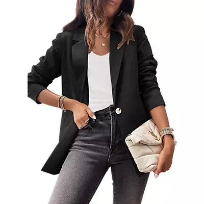 Buy Womens Lapel Blazer Office Suit Ladies Work OL Slim Fit Long Sleeve Jacket Coat • 13.79£