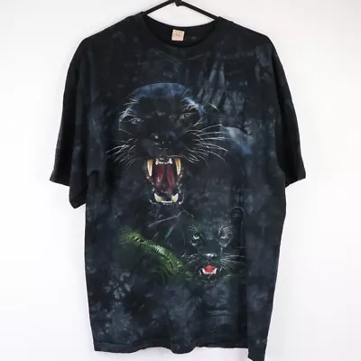 Buy Vintage USA Black Panther T Shirt Jungle Graphic Print Black Crew Neck 90s • 29.95£