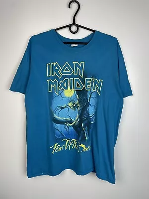 Buy Iron Maiden Fear Of The Dark Rare Vintage T Shirt Merch Blue Size XL • 72£