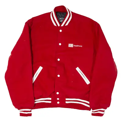 Buy HOLLOWAY Mens Varsity Jacket Red Wool L • 26.99£