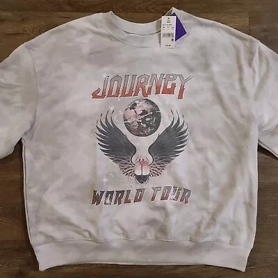 Buy Journey World Tour Graphic Pullover Sweatshirt Women's XXL Gray Tie-Dye NEW!! • 26.46£